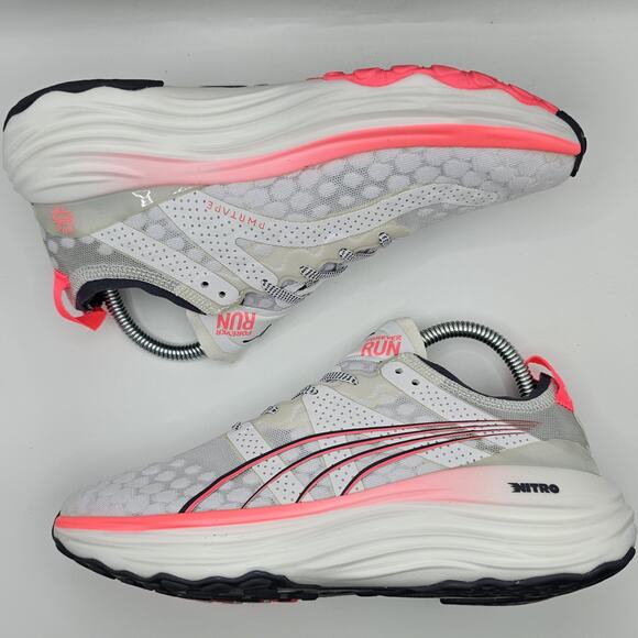 Puma ForeverRun Nitro White Sunset Glow Galactic Gray Womens 7 Running Shoes - Picture 10 of 11